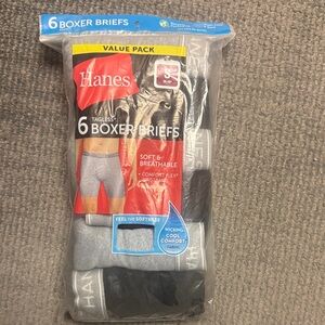 Hanes Men's Boxer Briefs 6-Pack in Gray and Black